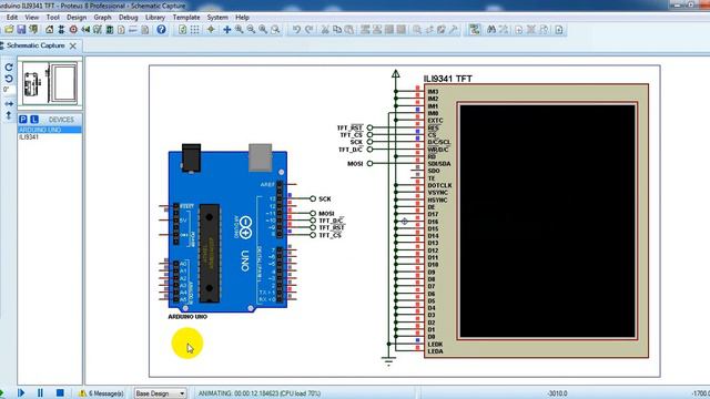 Arduino with ILI9341 TFT Proteus simulation смотреть онлайн