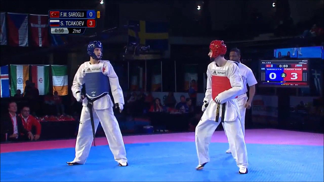 Taekwondo WTF. Чемпионат мира среди юниоров. Полуфинал. М-68 Saroglu-Tcakoev