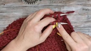 трикотажный шов спицами.соединяем вязание  считалочкой