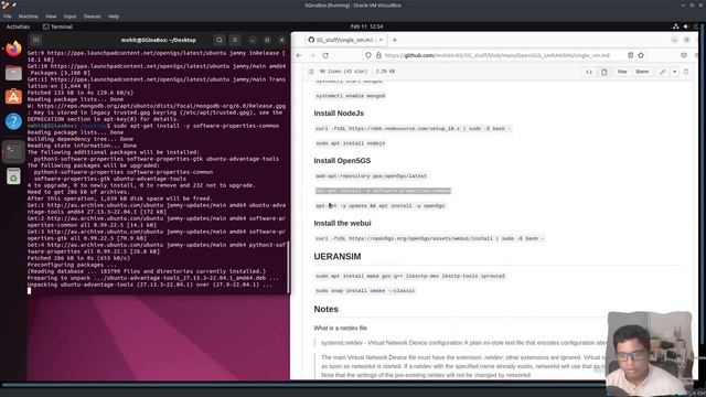Setting up Open5GS on an Ubuntu 22.04 Virtual Machine by Installing MongoDB, NodeJS, and Open5GS