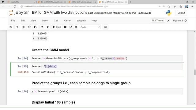 07 Implement Gaussian Mixture Model (GMM) using EM algorithm with Two Data distributions смотреть онлайн