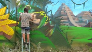 Graffiti Effects. Учимся Рисовать лягушку, кожу, блики и переходы цвета. Arton paint.
