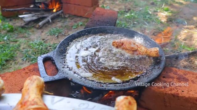 CHICKEN LEGS | Grandpa cooking chicken legs fry | Chicken legs Village Food recipes Village Cooking смотреть онлайн