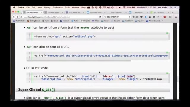 PHP Web Development with MySQL Lecture - Week 5