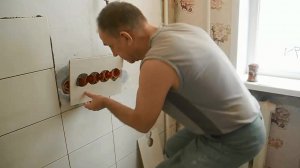 Облицовка плиткой стен на кухне ч.7