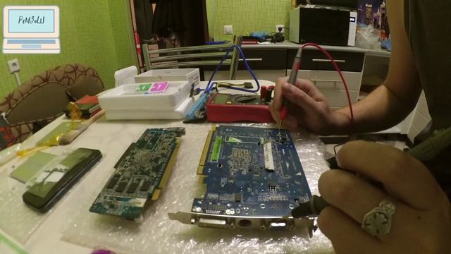 Основы ремонта видеокарт / NVIDIA GeForce 8600 GS - замена кварца 27Мгц
