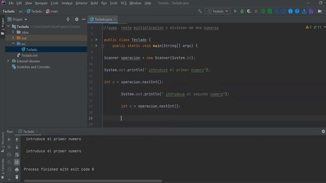 Suma, resta, multiplicación y división de números introducidos por teclado. ➕ ➖✖️➗ Scanner Java. смотреть онлайн