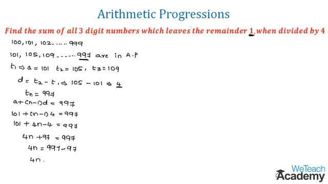 010-Arithmetic Progressions Example - 6 ⧸ Progressions ⧸ Maths Arithmetic