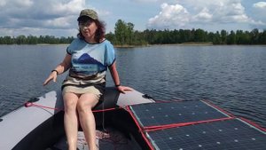 Солнечная панель, электромотор и аккумулятор Lifepo4 на 100 А/ч творят чудеса на лодке ПВХ НДНД