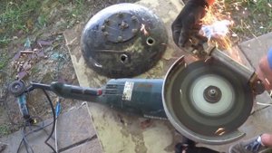 Как сделать мусорный бак из старого бойлера...