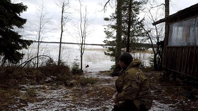 Рыбалка на капканы в плохую погоду на озере Янисъярви