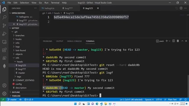 Git Branch: Step 2 - Close branch with merge strategy смотреть онлайн