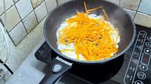 Капуста жареная на сковороде с луком и морковью!
