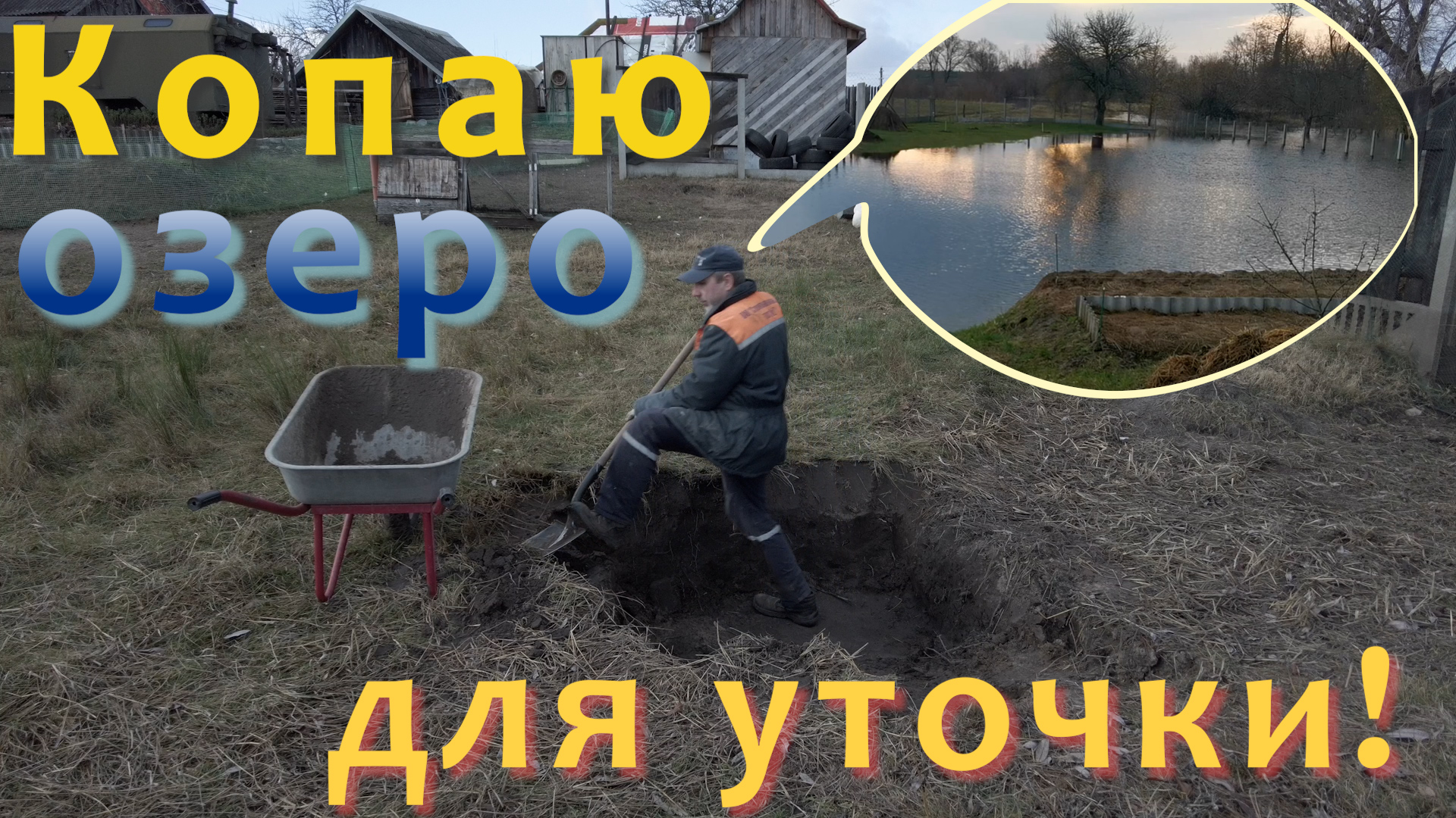 Озеро в огороде! Для уточки... Пилю деревья, навожу порядок возле участка.