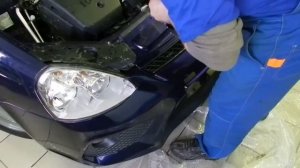 Установка переднего тюнинг бампера Лада Приора Ринг 2
