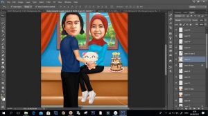 Cara Membuat Karikatur Di Photoshop | Tema Pasangan Ultah