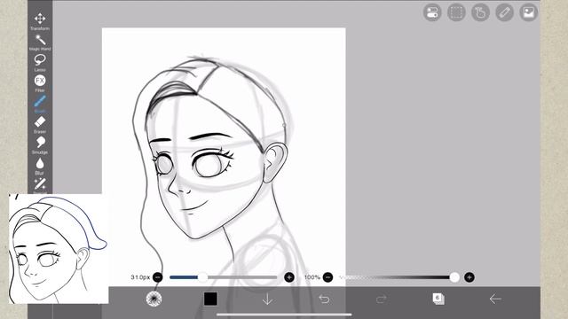 How to draw anime (girl) side pose In ibis paint x || part 1 смотреть онлайн