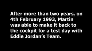 Martin Donnelly 1993 Test Jordan 192 Formula 1 Car at Silverstone Circuit