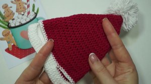 Вяжем новогодний колпак для амигуруми крючком. Шапка Деда Мороза.