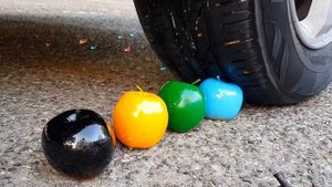 EXPERIMENT: CAR vs COLORFUL APPLES, TOYS - Crushing Crunchy & Soft things with car - Satisfying ASM