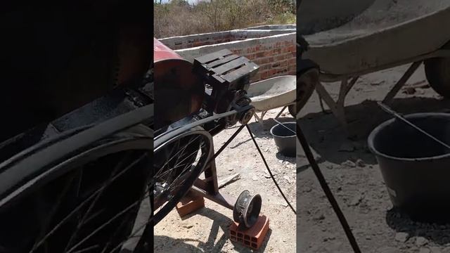 betoneira caseira feito com sucata de motor de tanquinho