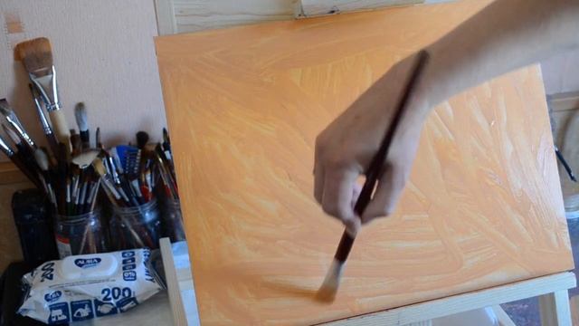 Геометрическая абстракция / Картина маслом и мастихином в бежевых тонах. Часть 1.