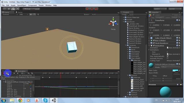 Урок 3-4:Как создать анимацию в программе Uniti 3D смотреть онлайн