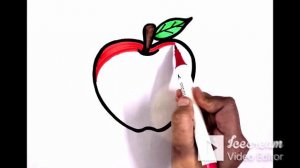 Healthy Fruits  Strawberry, Cherry, Apple, Pomegranate Drawing Coloring Painting for Kids & Toddler