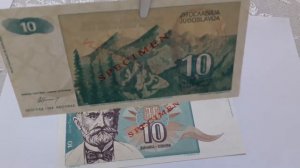 Югославия 10 динар 1994 образец SPESIMEN состояние Uncirculated (UNC, 1) узнай реальную цену