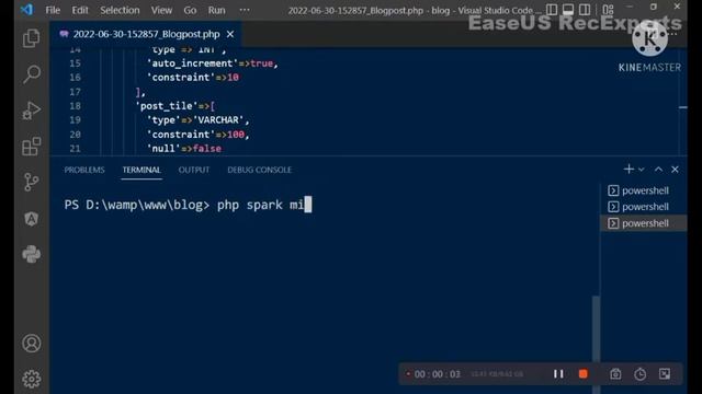 Codeigniter 4 | Creating a table using PHP spark command | Database Migration @codewithramra1862