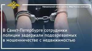 В Санкт-Петербурге сотрудники полиции задержали подозреваемых в мошенничестве с недвижимостью