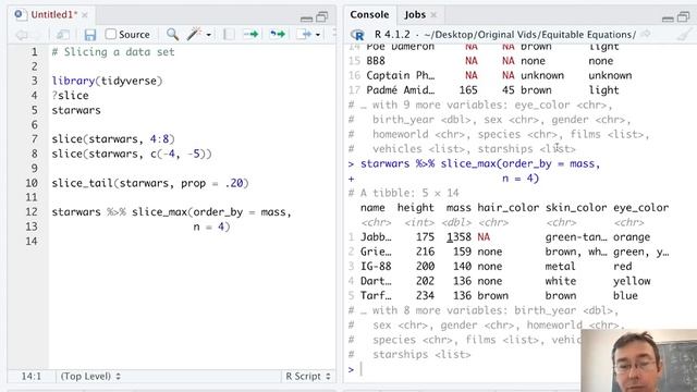 Splitting data frames in R