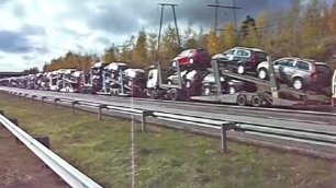 Колейка автовозов из Финляндии в Россию (2008.10)