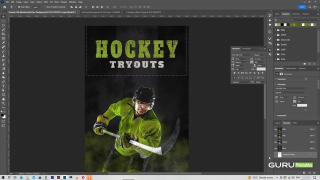 Creating Hockey Club Membership Flyer Design in Adobe Photoshop смотреть онлайн