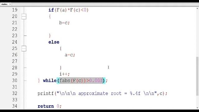 Bisection Method In C Programming