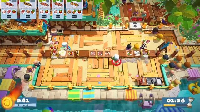 Overcooked 2 Surf 'n' Turf 3-1 4 star (2 player co-op) смотреть онлайн