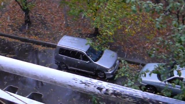 First snow in Russia (Nikon coolpix l110)HD video 720 смотреть онлайн