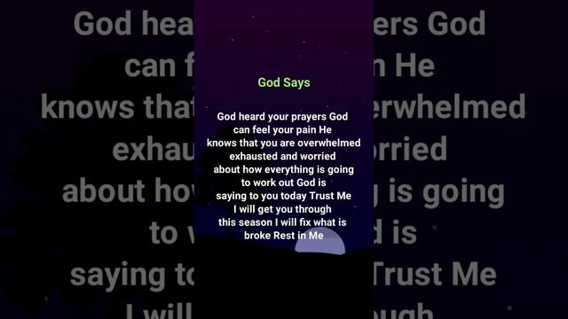 God Heard Your.... | God Message Today | God Says Message Today | #godmessageformetoday