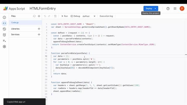 Google Sheets | Data Entry using HTML Form ??#googlesheets #appsscript #dataentry