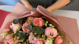 Упаковка овального букета  Два варианта. Флористика для начинающих
