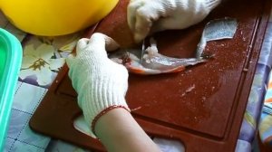 Разделка речного окуня для котлет.