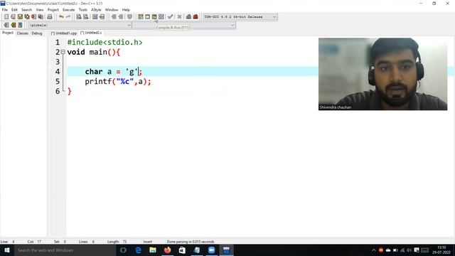 c programming format specifiers | c programming in hindi