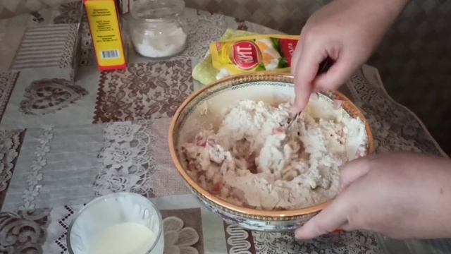 Оладья- пицца на кефире!