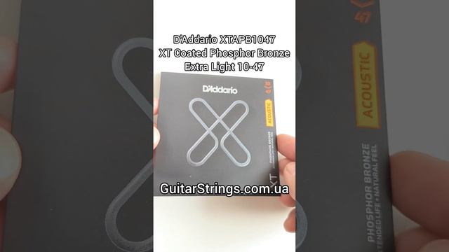 D'Addario XTAPB1047 XT Coated Phosphor Bronze Extra Light 10-47 #guitarstrings #струны #daddario