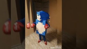 Костюм Соника Майнкрафт из картона