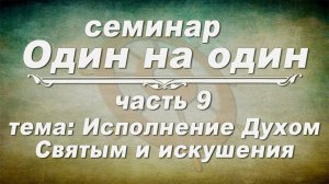 Семинар ОДИН НА ОДИН // Исполнение Духом Святым и искушения