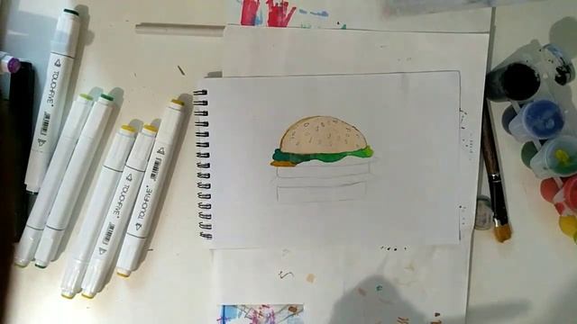 Рисуем маркерами "дабл чиз бургер" | маркеры Tochfive бургер смотреть онлайн
