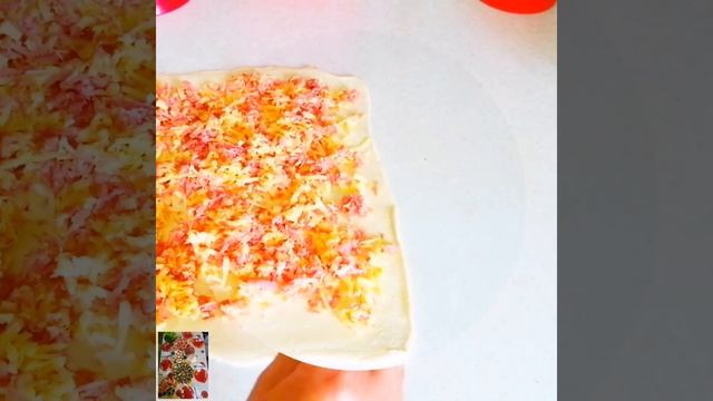 Слойки "улитки" с колбасой и сыром ? из слоёного дрожжевого теста