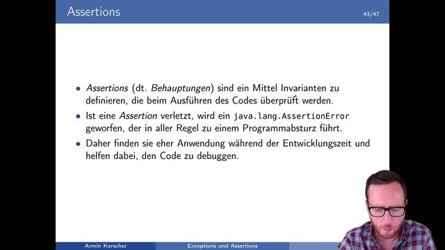 Java - Assertions (Exceptions und Assertions - Teil 8/14) смотреть онлайн