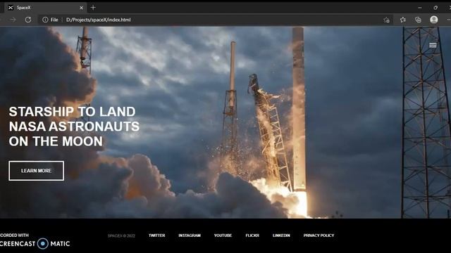 SpaceX Clone using HTML, CSS & JavaScript || Intro video || Developer Dude web development #clone